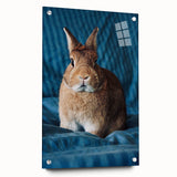 Large abstract wall art depicting spring season in pastel shades on acrylic glass, suitable for bedroom or dining room decor.