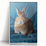 Art deco poster featuring a springtime theme in pastel shades, framed in white acrylic, suitable for nursery wall art.