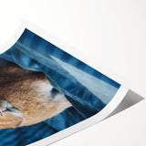 Extra large wall art featuring line art flowers in pastel shades on a rolled canvas, ideal for large living room decor.