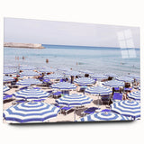 Large abstract wall art on acrylic glass depicting vibrant summer hues, ideal for modern bedroom or dining room ambiance.