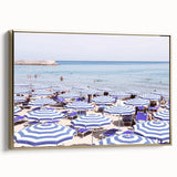 Framed canvas depicting a vintage summer landscape, with vibrant green and gold tones, ideal for bedroom wall decor.