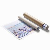 Extra large rolled print featuring vibrant floral art, ideal for classy bathroom or large living room decor.