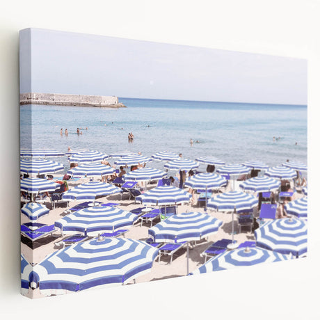 Large stretched canvas depicting a summer scene with vibrant greens and yellows, ideal for kitchen wall art.
