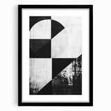 Mid Century Modern Black and White Art - Minimalist Geometric Decor