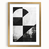 Mid Century Modern Black and White Art - Minimalist Geometric Decor