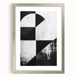 Mid Century Modern Black and White Art - Minimalist Geometric Decor