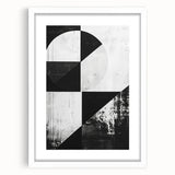 Mid Century Modern Black and White Art - Minimalist Geometric Decor
