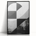 Mid Century Modern Black and White Art - Minimalist Geometric Decor