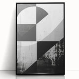 Mid Century Modern Black and White Art - Minimalist Geometric Decor