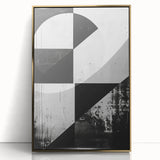 Mid Century Modern Black and White Art - Minimalist Geometric Decor
