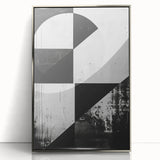 Mid Century Modern Black and White Art - Minimalist Geometric Decor