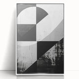 Mid Century Modern Black and White Art - Minimalist Geometric Decor