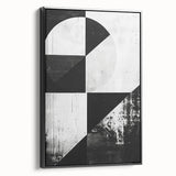 Mid Century Modern Black and White Art - Minimalist Geometric Decor