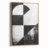 Mid Century Modern Black and White Art - Minimalist Geometric Decor