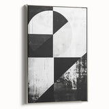 Mid Century Modern Black and White Art - Minimalist Geometric Decor