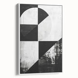 Mid Century Modern Black and White Art - Minimalist Geometric Decor