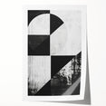 Mid Century Modern Black and White Art - Minimalist Geometric Decor