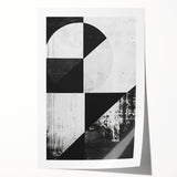 Mid Century Modern Black and White Art - Minimalist Geometric Decor