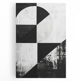 Mid Century Modern Black and White Art - Minimalist Geometric Decor