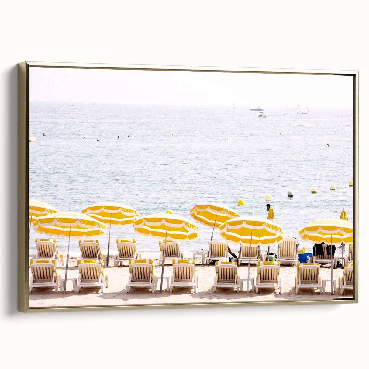 Vintage poster art of a summer landscape on framed canvas, featuring muted earth tones, ideal for bedroom wall decor.