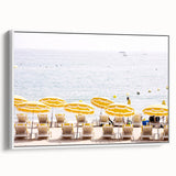 Vintage poster art of a colorful abstract design on an extra-large white framed canvas, suited for living room decor.