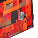 Close-up of abstract strokes wall art design on acrylic glass, showcasing vibrant colors and intricate details, perfect for modern home decor.