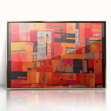 Framed acrylic wall art featuring abstract strokes in gold and neutral tones, ideal for modern home decor. Perfect for adding elegance and sophistication to any space.