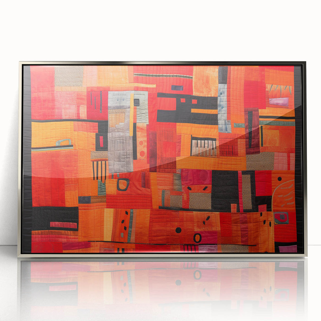 Framed acrylic wall art featuring abstract silver strokes on a textured background, ideal for modern home decor. Enhances contemporary living spaces with elegance.