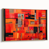 Framed abstract wall art featuring gold strokes on a textured canvas, set against a neutral background, ideal for modern home decor accents.