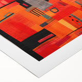 Abstract strokes wall art on rolled canvas, showcasing vibrant colors and dynamic shapes, perfect for modern home decor. Packaged securely for safe delivery.