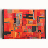 Abstract wall art on stretched canvas, showcasing vibrant strokes of blue and orange with a textured finish, perfect for modern home decor.