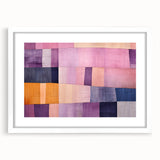 Abstract wall art featuring colorful strokes in vibrant hues, framed with a white mat, showcasing a modern design perfect for home decor. Ideal for enhancing aesthetics in living spaces or galleries.