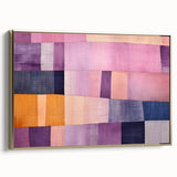 Abstract strokes wall art in a sleek gold frame, showcasing vibrant colors and dynamic patterns, perfect for modern decor and artistic interiors.