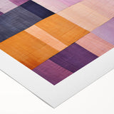 Abstract strokes wall art on rolled canvas, showcasing vibrant blue, orange, and yellow hues with a modern design, ideal for contemporary decor styles.