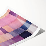 Abstract wall art print featuring vibrant strokes in shades of blue, orange, and yellow, perfect for modern home decor. This rolled canvas adds a dynamic touch to any space.