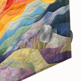 Abstract wall art print featuring bold, colorful strokes on acrylic glass, showcasing a modern design with vibrant hues, perfect for contemporary decor.