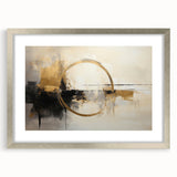 Abstract strokes wall art framed in silver with a mat, showcasing vibrant colors and dynamic patterns, perfect for modern home decor and artistic expression.