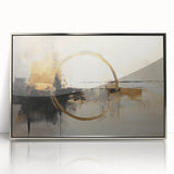 Framed abstract wall art featuring dynamic silver strokes and textured details, perfect for modern home decor. The piece adds elegance to any interior setting.