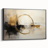 Framed abstract strokes wall art in black, showcasing dynamic brushwork and modern design. Perfect for enhancing contemporary home decor with artistic flair.
