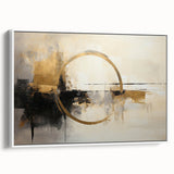 Framed canvas wall art showcasing abstract strokes in soft white and muted tones, presented in a stylish side view, perfect for modern home decor accents.