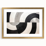 Abstract strokes wall art framed in gold with a mat, showcasing vibrant colors and dynamic patterns, perfect for modern home decor.