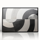 Framed abstract wall art showcasing vibrant strokes in black and gold, perfect for modern home decor. Ideal for adding a stylish touch to any living space.