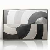 Framed abstract strokes wall art featuring dynamic silver and gray hues, enhancing modern decor with a sleek acrylic finish. Ideal for contemporary living spaces.