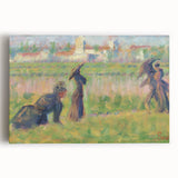 Modern Wall Art - Abstract Landscape with Figures in Pastel Hues
