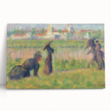 Modern Wall Art - Abstract Landscape with Figures in Pastel Hues