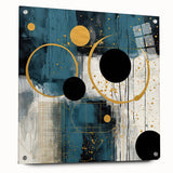 Abstract strokes wall art displayed in a side view, showcasing vibrant colors and textures on acrylic glass, elegantly secured with pins for a modern aesthetic. Perfect for enhancing contemporary decor.