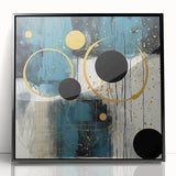 Abstract wall art featuring dynamic black and gray strokes on a framed acrylic surface, designed to enhance modern interior decor and create a striking focal point.