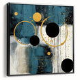 Framed black abstract strokes wall art on canvas, showcasing a modern design with textured details, ideal for contemporary home decor and wall aesthetics.