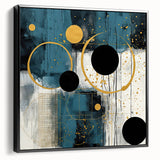 Framed black abstract strokes wall art on canvas, showcasing a modern design with textured details, ideal for contemporary home decor and wall aesthetics.