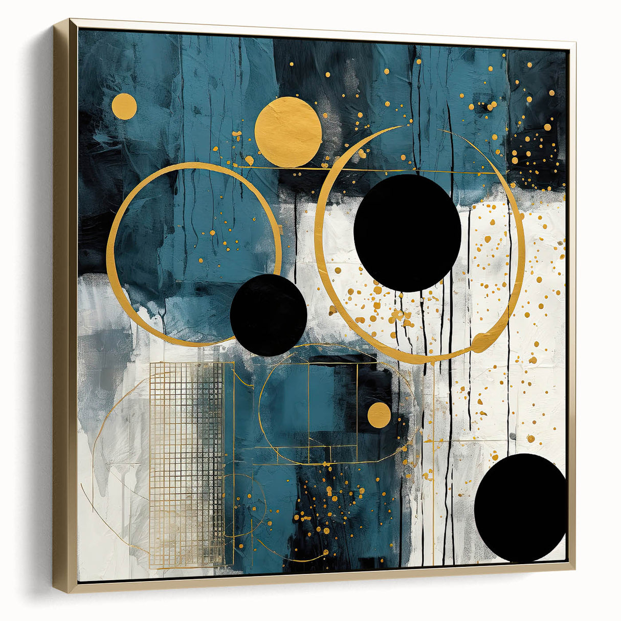 Framed wall art featuring abstract strokes in silver and gold tones, adding a modern touch to home decor. Ideal for contemporary living spaces.
